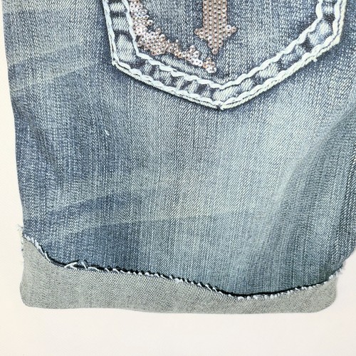 Cowgirl Tuff Co. Womens Size 26 Cuffed Denim Western Bling Shorts NWT - Picture 9 of 12