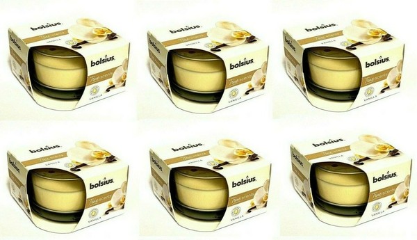 6X Bolsius Aroma Duftkerze True Scents Glas Kerze Vanille Duftglas-image
