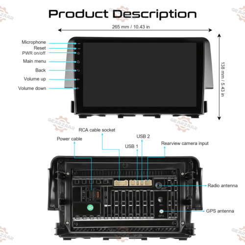 Apple Carplay For 2016-2020 Honda Civic Car Stereo Android 12.0 Radio GPS WIFI ※ - Picture 10 of 14