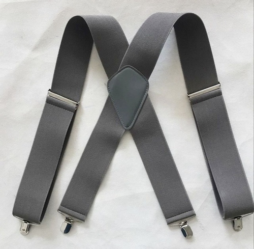 Winfox bretelle uomo vintage nero bianco larghezza 5 cm bretelle uomo bretelle 4 clip - Foto 5 di 12