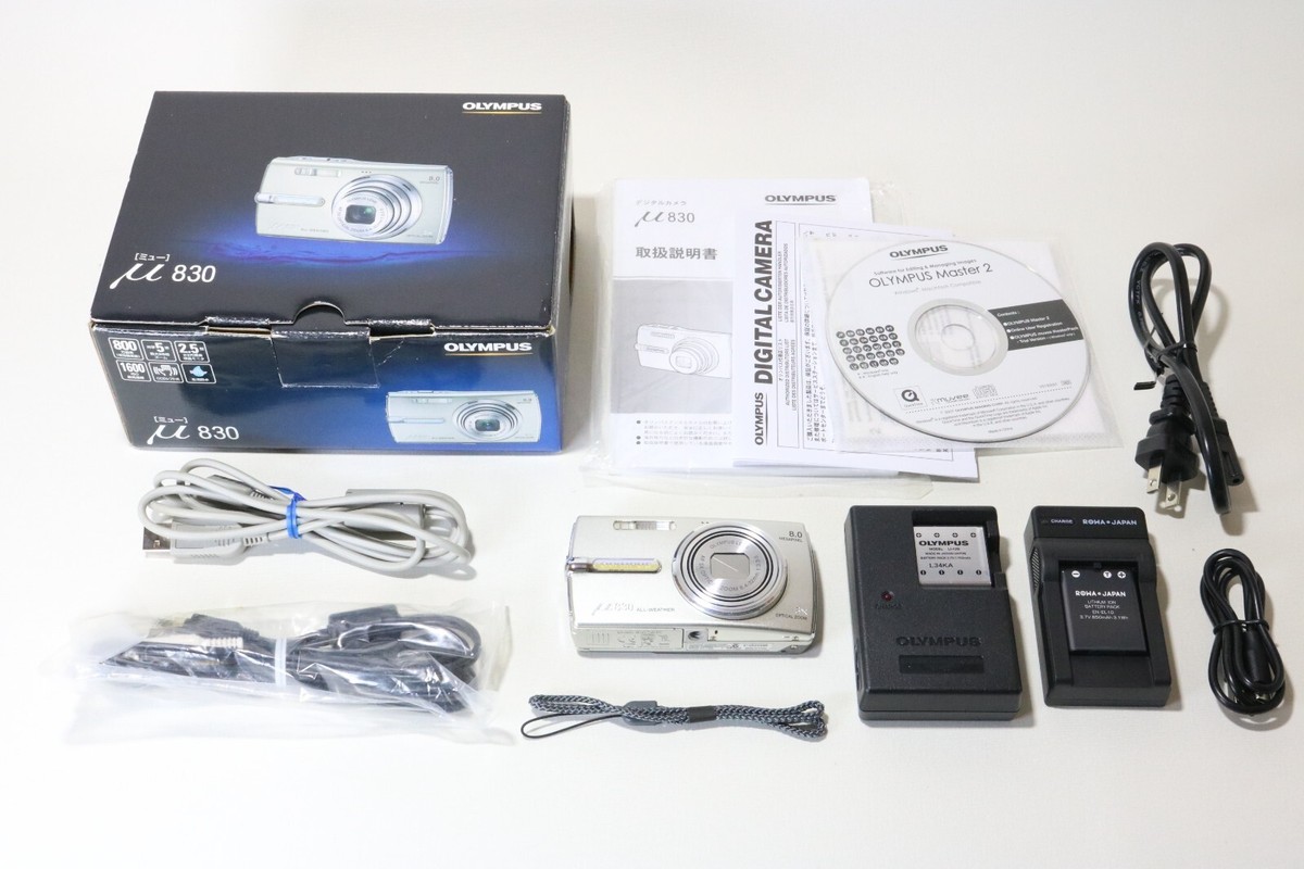 Near MINT] Olympus μ830 silver 8.0 MP Digital Camera w/box