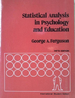 Statistical Analysis in Psychology and Education McGraw-Hill Psychology Series F