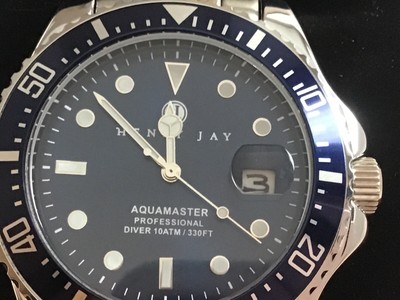 henry jay mens stainless steel specialty aquamaster professional dive watch