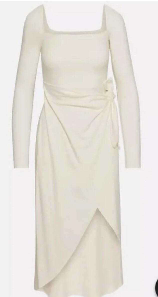 Aritzia Wilfred Saturn Long Sleeve Faux Wrap Midi Dress Hi