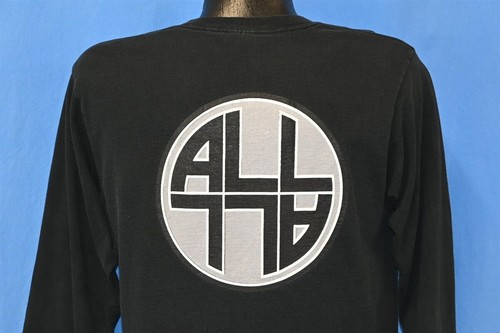 vintage 90s ALL PUNK ROCK BAND LOGO LONG SLEEVE 2 SIDED BLACK t-shirt MEDIUM M - 第 1/6 張圖片