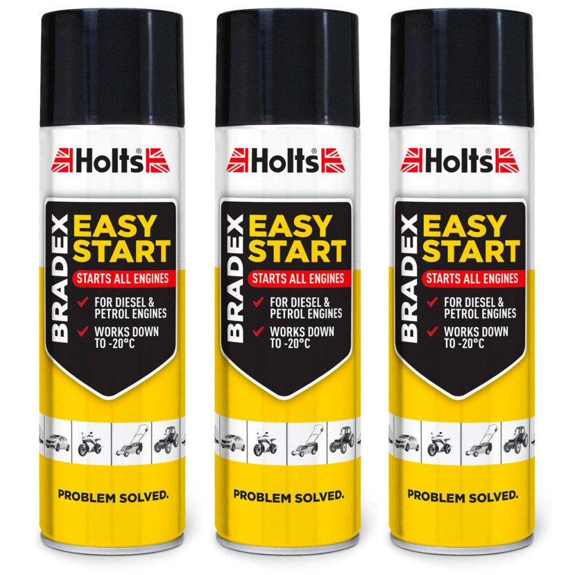 3x Holts Bradex Easy Start For Petrol & Diesel Engines Cold Starting Spray 300ml