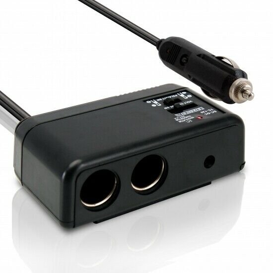 cigarette lighter power source Plug In 1 TO 2 Cigarette Lighter Multiplier & Adjustable AC Voltage  Transformer