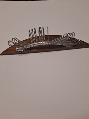 Vtg Wood Tie Belt Rack Jewelry Display Breaking A Horse Wall Mounted Holder - Picture 6 of 16