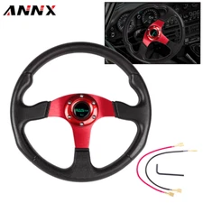 Aluminum Red 6 Bolt 14"Universal Drifting Racing Steering Wheel
