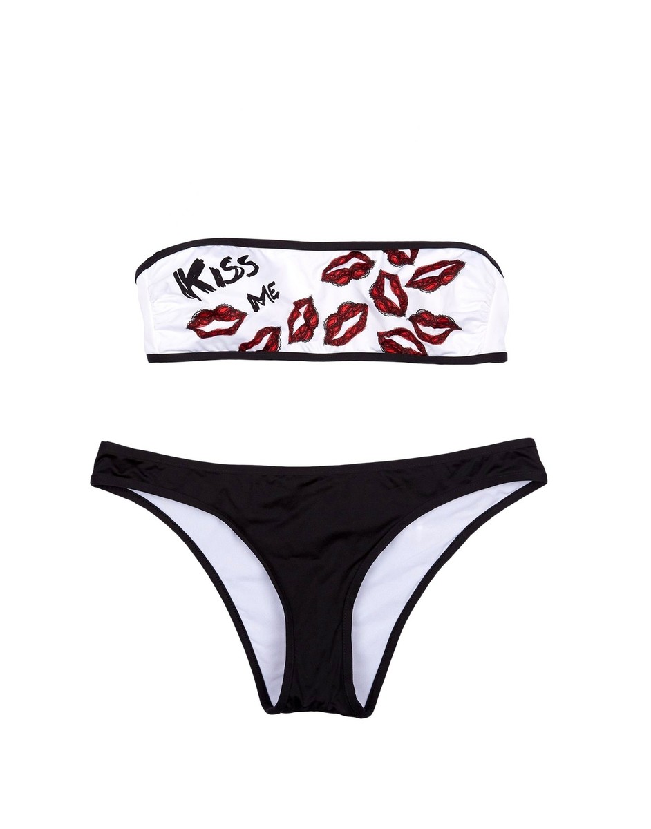 Womens dsquared2 lips print bikini swim set swimsuit swimwear Size