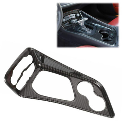 Carbon Fiber Gear Shift Cup Holder Panel Trim for 2015-2023 Dodge Challenger