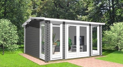 Gartenhaus Holz 4x3m Holzhaus 40mm Blockhaus Gerätehaus ...