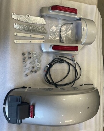 OS&D Advanblack Lightning Silver CVO STYLE REAR FENDER FOR 2014+ HARLEY TOURING