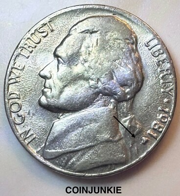 1981 P Jefferson Nickel-FILLED IN REPUNCHED MINT MARK-IMPROPER
