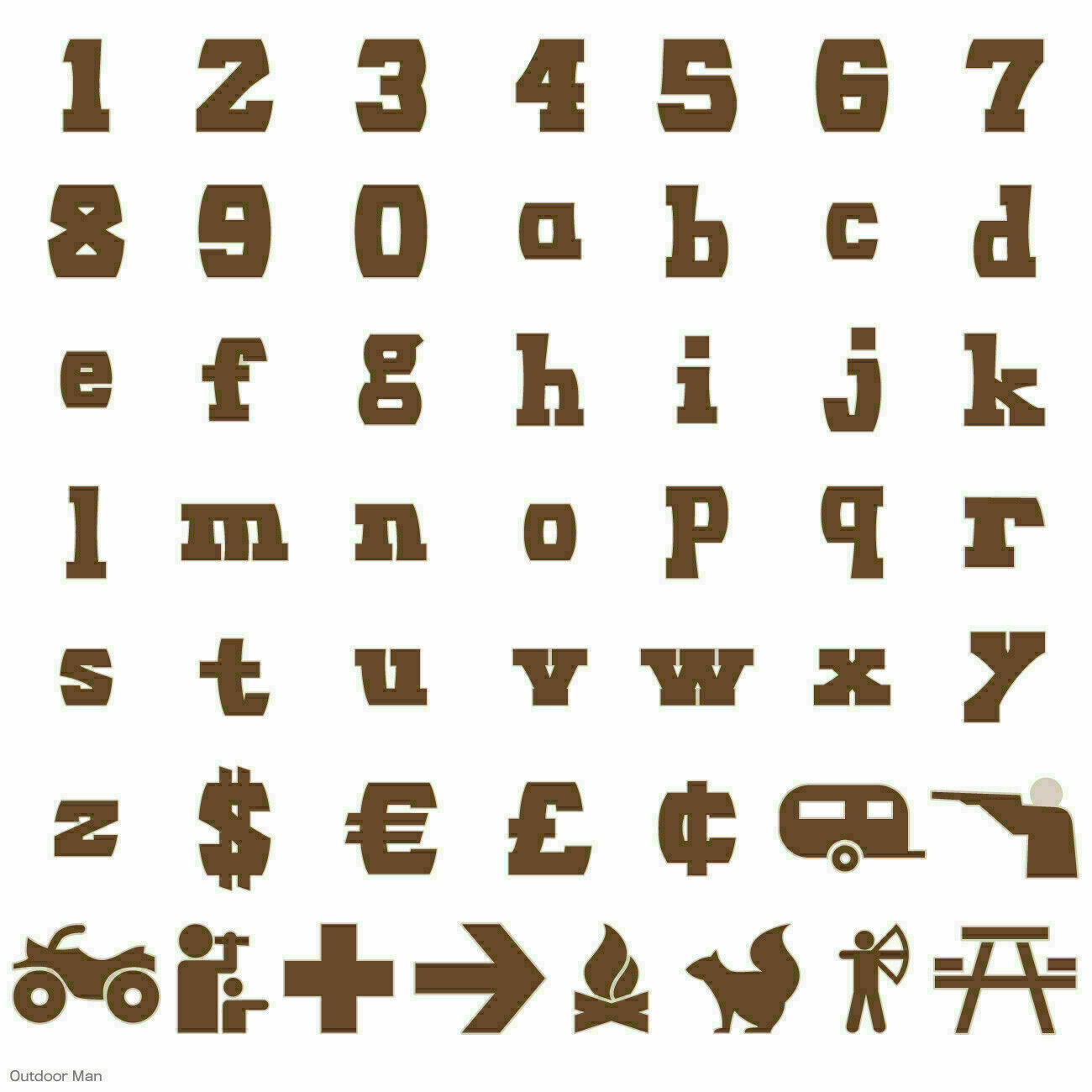 Cricut Outdoor Man Cartridge Over 200 images + Universal Keypad Overlay