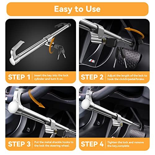 Universal Steering Wheel Lock Brake Lock Vehicle AntiTheft Device