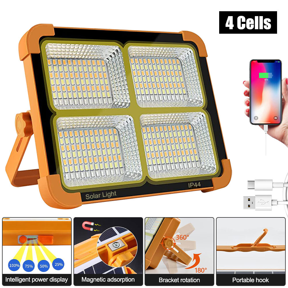 Luce solare da lavoro portatile 350 W LED USB proiettore wireless ricaricabile...