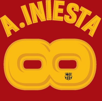 A.Iniesta 8 Infinity Heim Fußball Namensset für Trikot