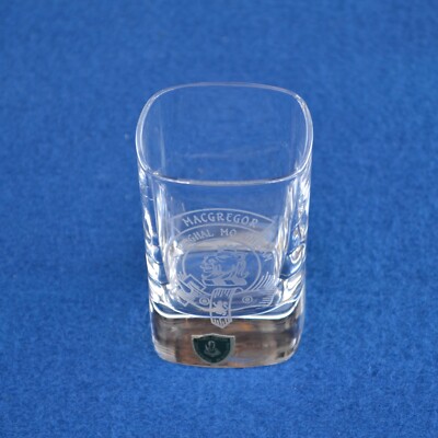 Vintage Burns Crystal Dram Glass - Engraved MacGregor - Spirit Shot Drinks Glass