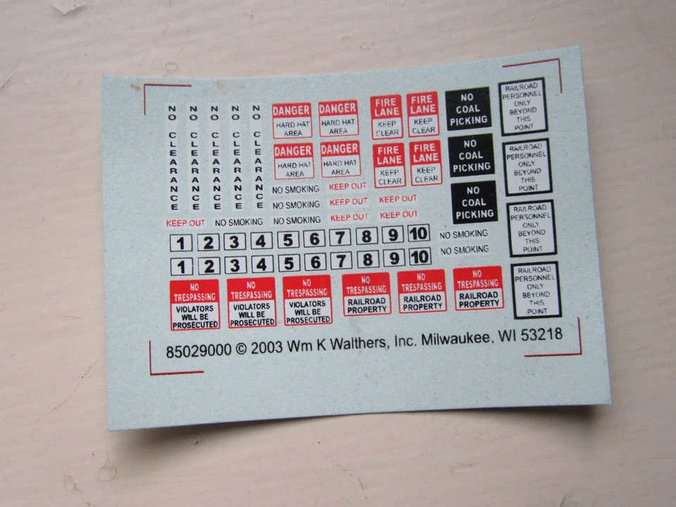 496V Vintage 2003 Walthers 85029000 Decal Réseau Train Electrique Ho Sticker - Photo 3/3