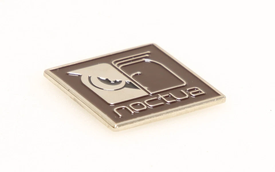 (Lot of 3) NOCTUA 1" Square Metal Self Adhesive Sticker Case OWL Emblem Badge. - Image 3 of 4