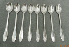 HERITAGE MINT LTD. Stainless Flatware LOT 8  SAFRANO Iced Tea Spoons