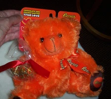Halloween :  8" Reese's Orange Teddy Bear w Original Packaging & Hershey Candy