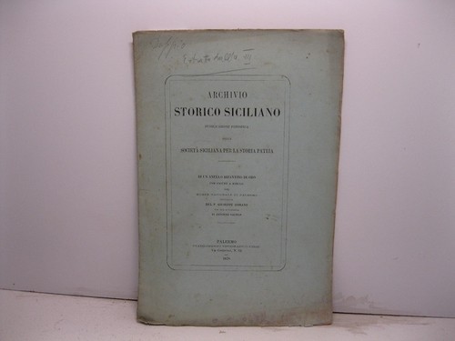 ROMANO Giuseppe, SALINAS Antonino, Archivio storico siciliano. Pubblicazione
