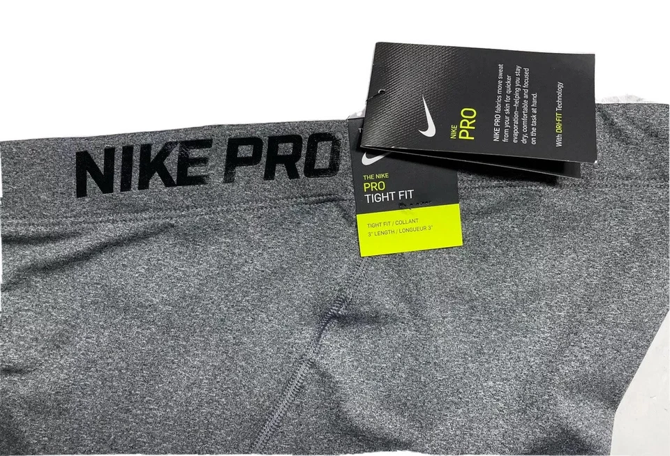 Nike Pro Women 3" Tight Fit Compression Shorts Heather Gray AT4555 071 Sz XL - Image 2 of 4