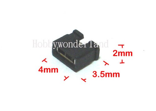 Mini micro computer Jumper Cap 2.0mm Pin header circuit board shunt Black 200pcs - Picture 2 of 3