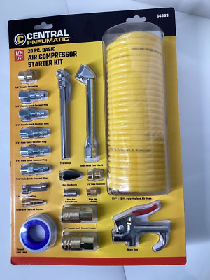 Air Compressor Starter Kit by Central Pneumatic 20 PC-Brand New Hose Set-Sealed