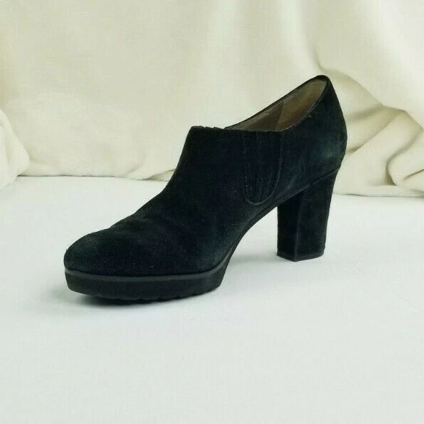 Anyi Lu Mujer Negro Gamuza Tobillo Corto Tirar Botines Zapatos Talla 39 EE. UU. 8.5 Foto 2 de 4