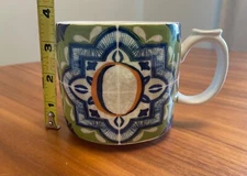 Anthropologie Festive Bistro Tile Monogram Letter ‘O’ Mug NEW