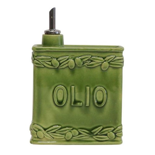 Virginia Casa Olio Cruet - Green Olive Oil Bottle/Container - Handmade in Italy