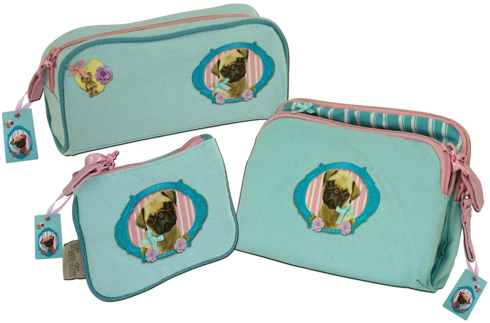 Depesche Doggy Love Mops Set Schlamperrolle Geldbörse Tasche Portemonnaie