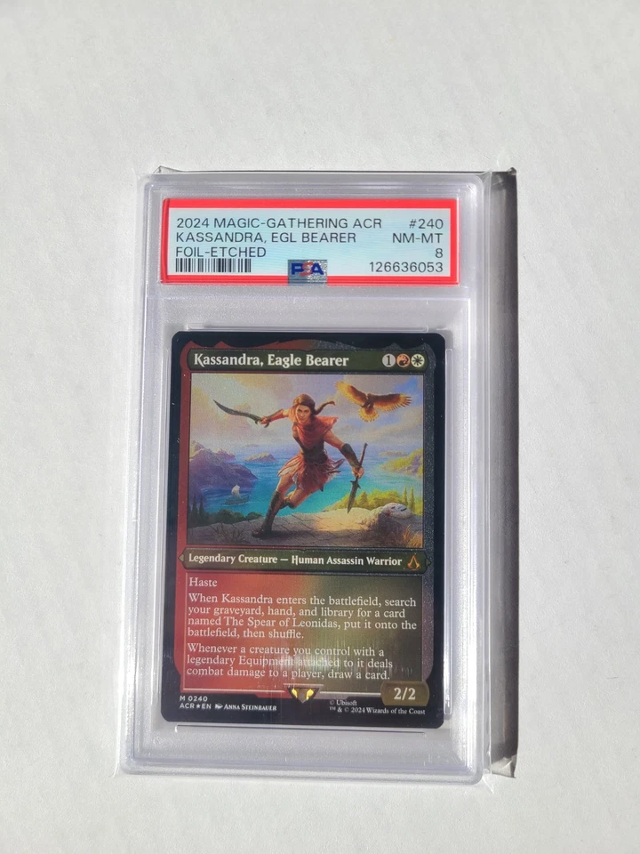 MTG Kassandra, Eagle Bearer ETCHED FOIL PSA 8 NM-MT Assassin's Creed Card #240 - Image 4 of 4