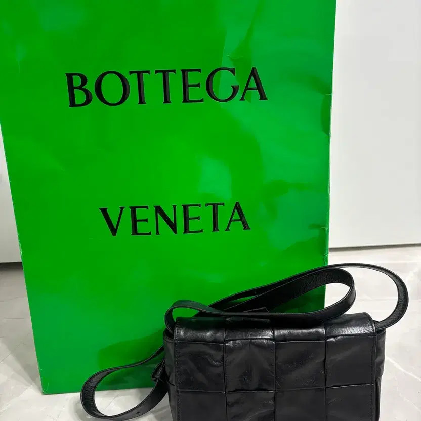 Bottega Veneta Mini Cassette Bag, Black, Authentic