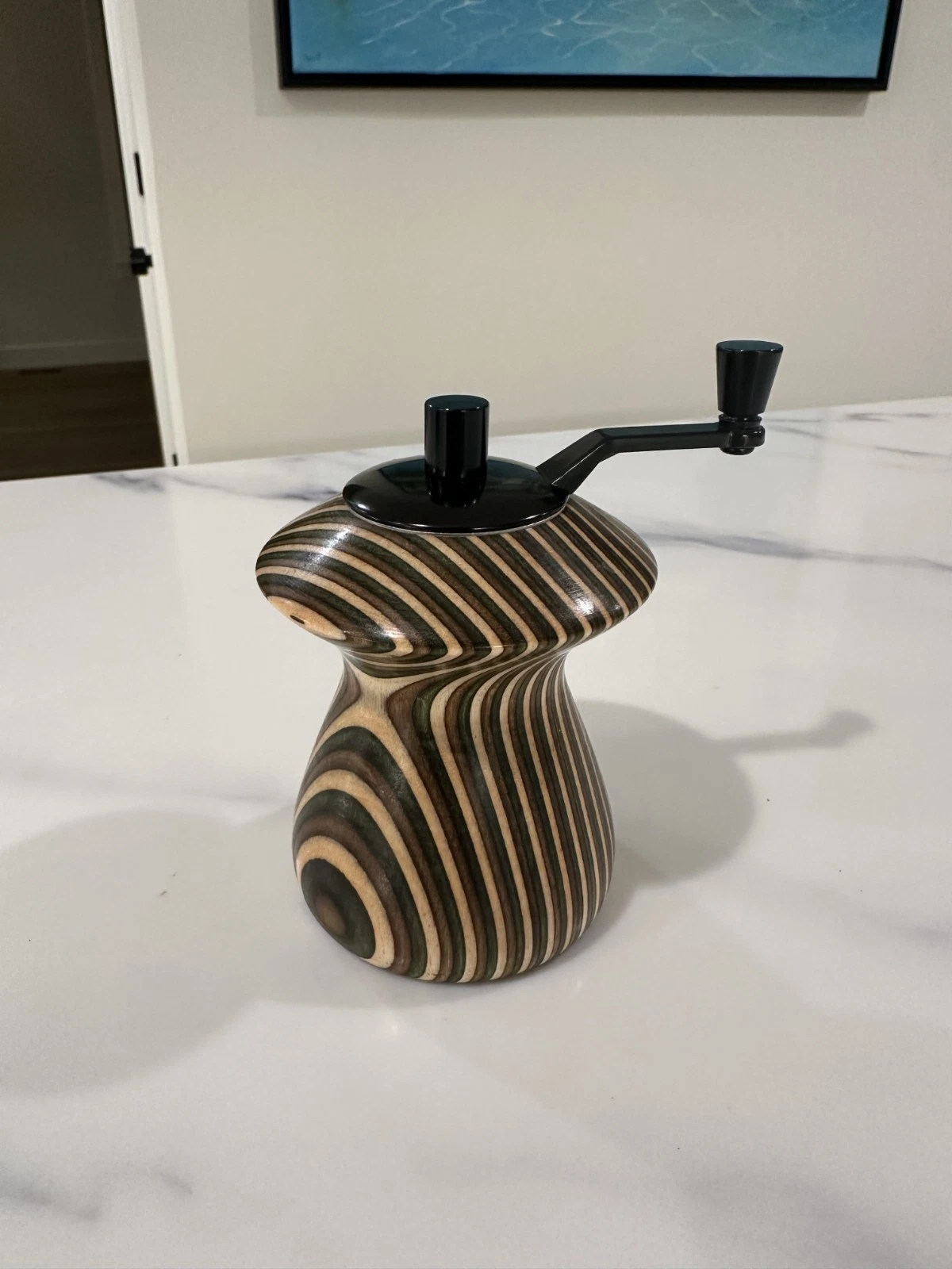 Pepper Mill Grinder Salt Grinder Colorgrain Wood Wooden Handmade Art Gift