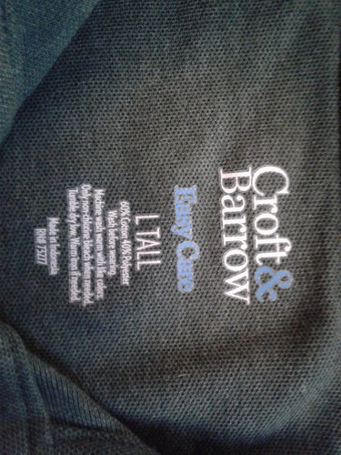 NWT Croft & Barrow Men’s Size Large Tall Green Easy Care Pique Polo Shirt - Picture 5 of 8