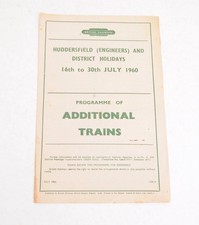Railway Handbill BR Huddersfield Engineer's & District Holidays 16th July 1960