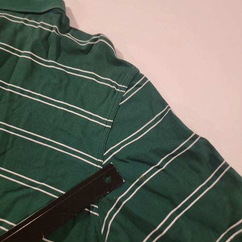 Masters Collection Polo Mens Large Green Stripe Pima Cotton Golf Shirt Golfers - Picture 7 of 7