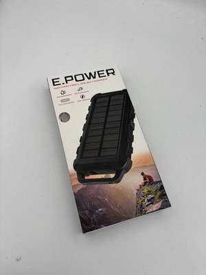 E.Power 10000 mAh Portable Solar Charger USB C External Battery Outdoor , IPX6