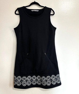 ATHLETA Hot When You're Not Black Fleece Lined Athleisure Dress Tunic, Med Tall