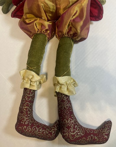 MUÑECA DE PELUCHE DE TELA BUFÓN PRÍNCIPE REAL RANA TERCIOPELO VERDE - Imagen 10 de 11