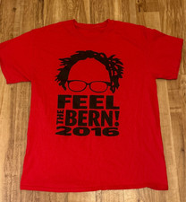 Bernie Sanders 2016 Feel the Bern Red Short Sleeve T-Shirt No Tag Size Large