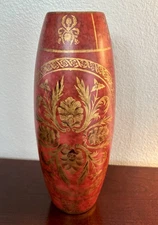 La Dolce Vita By JA Designs Gilded Traditions Red Gold Tall Ceramic Vase Vintage