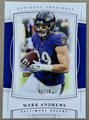 Panini 2019 National Treasures Mark Andrews Ravens Purple #28 /50