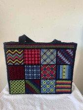 Vintage Needlepoint purse - dual sided - patchwork