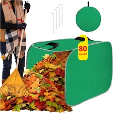 Leaf Collector Bags, Portable Pop up Leaf Bag Chute, Foldable Large Yard Waste B