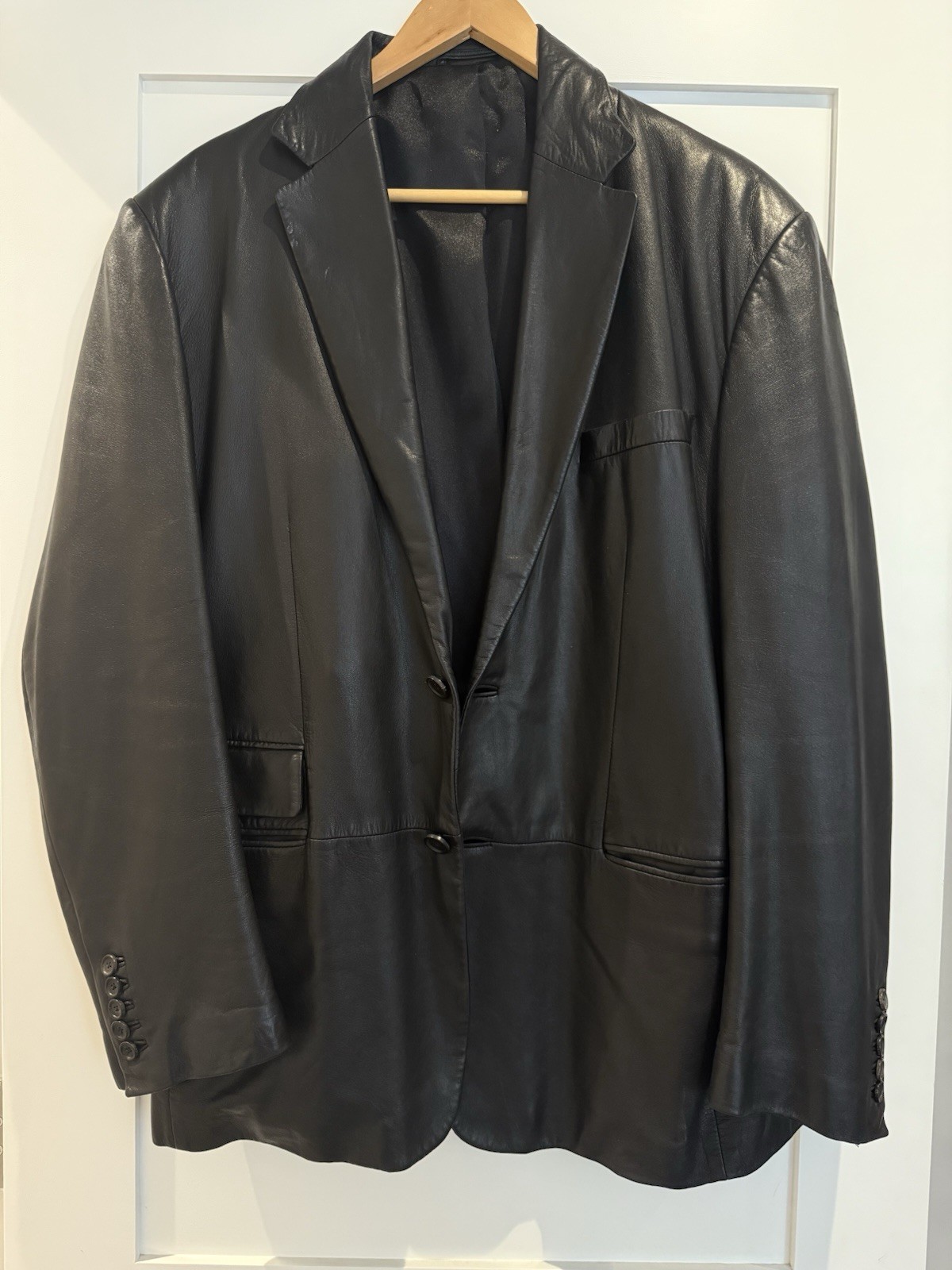 Vintage GUCCI Black Leather Blazer Jacket – Mens Tailored Tom Ford Era - UK 42
